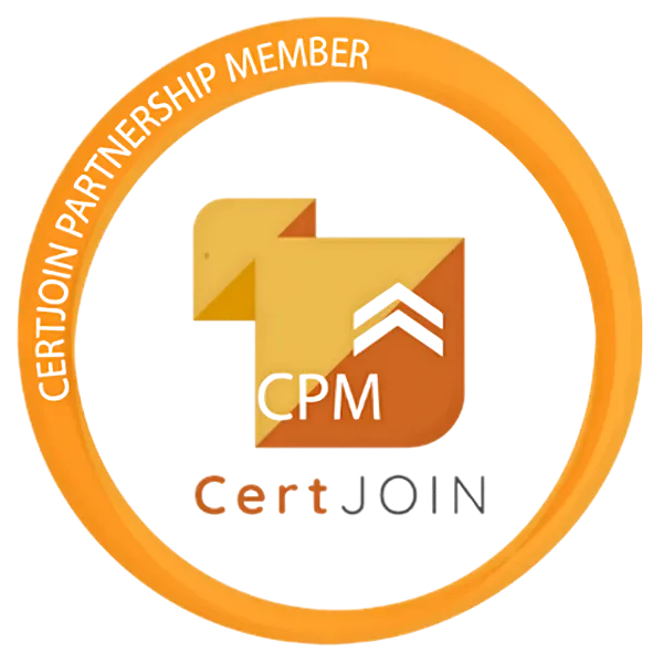 Logo de CertJoin, certificadora internacional asociada a programas profesionales