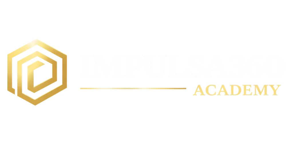 Logo de Impulsa 360 Academy en versión fondo oscuro, academia especializada en certificaciones internacionales ISO y tecnología