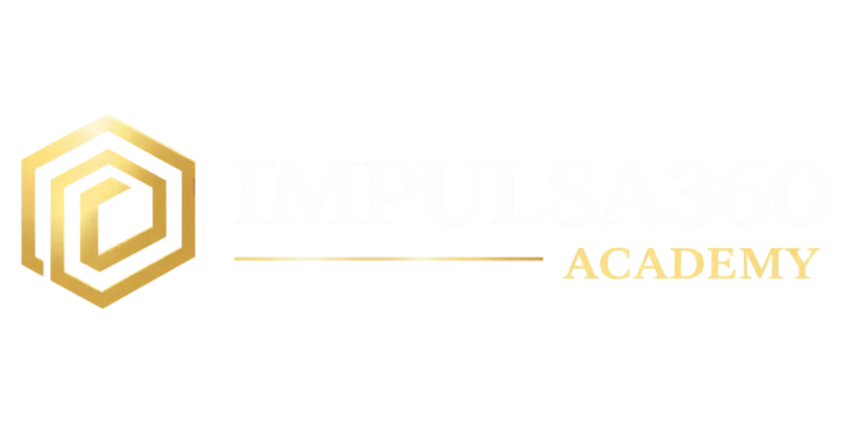 Logo de Impulsa 360 Academy en versión fondo oscuro, academia especializada en certificaciones internacionales ISO y tecnología